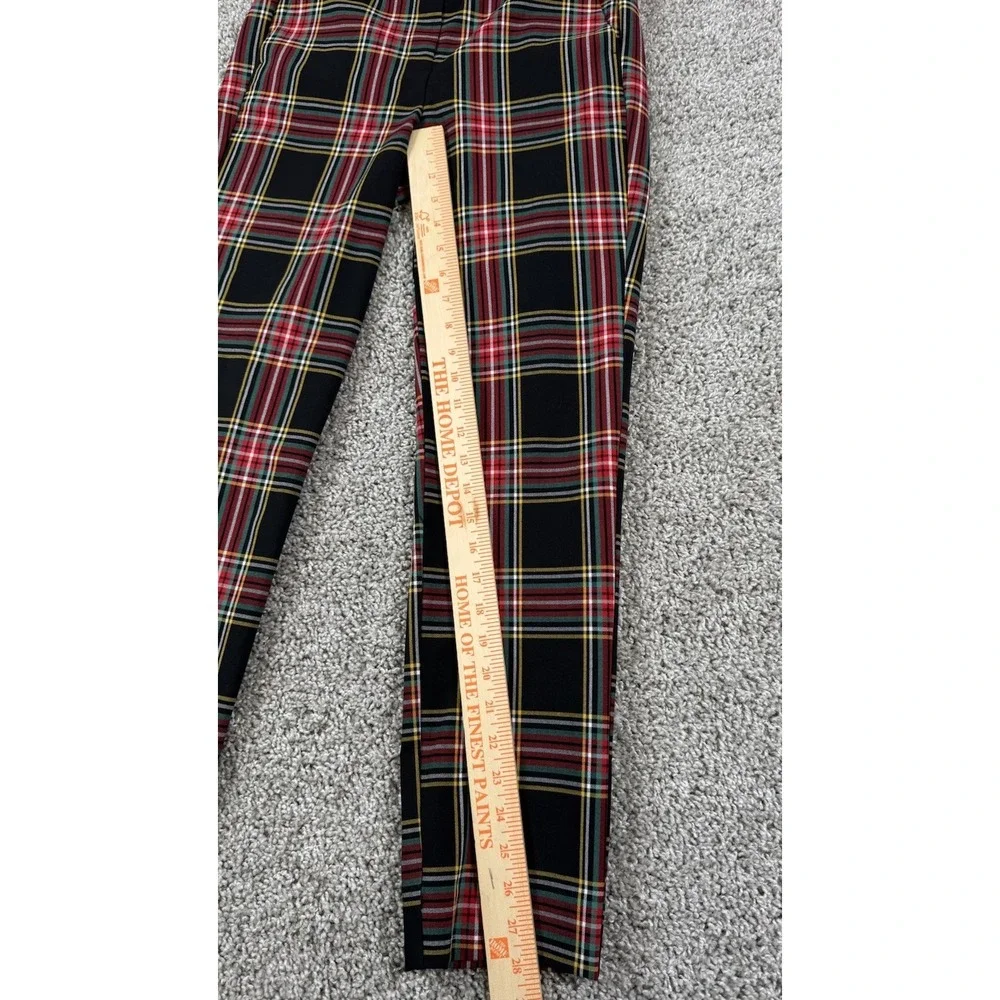 J Crew Ruby‎ Full Length Pant Holiday Red Tartan Plaid 2 Petite - Picture 8 of 8